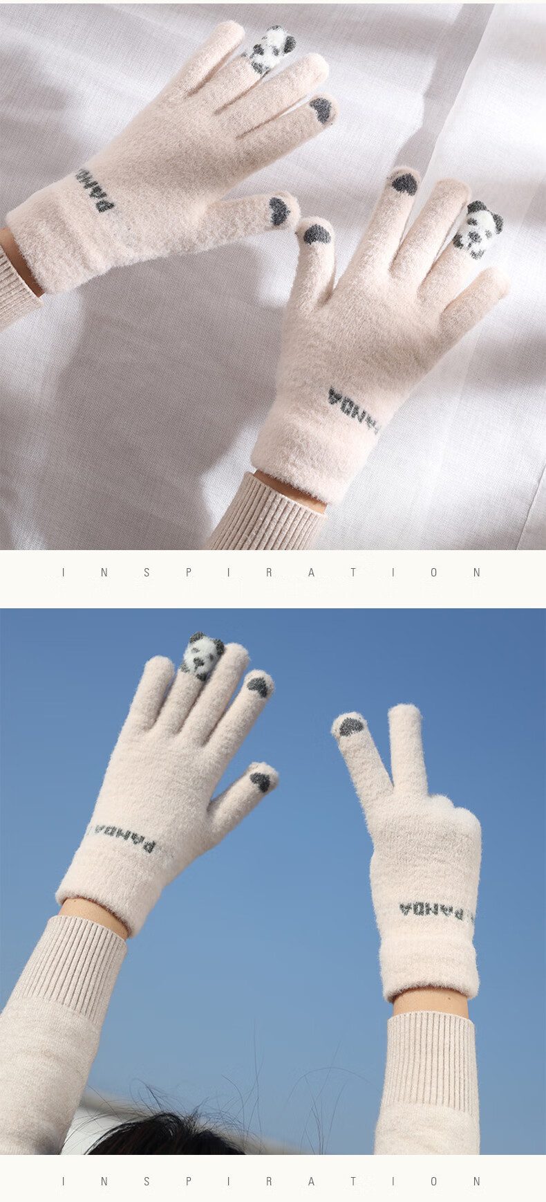 GRGN Winter Thermal Cycling Gloves for Men and Women, Thickened Fleece Lined Windproof Touchscreen Knit Gloves 14