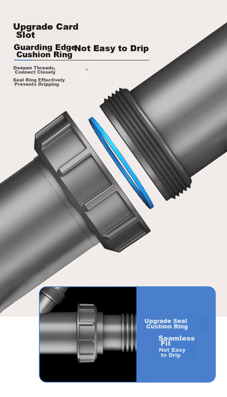 Larsd Kitchen Sink Drain Pipe Set for Double Sink, Dishwashing Basin Drainage Kit Accessories 9127 9