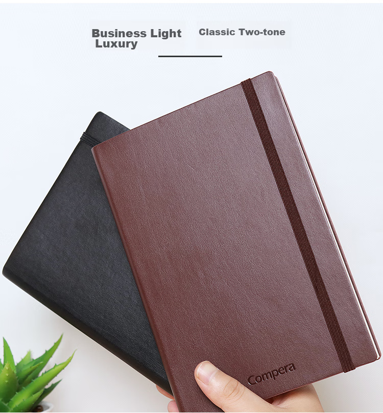 COMIX [Best-Selling Product] A5/154 Sheets Business Leather Notebook/journal/diary Compera Elite Series Brown Office Stationery C8002 3