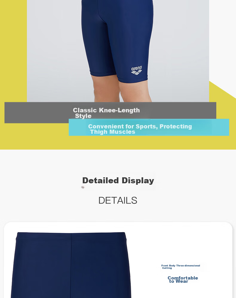 Arena Children's Knee-Length Swim Shorts, Professional Comfortable Quick-Dry Training Swimsuit, Simple And Stylish, Sun Protection And Chlorine-Resistant 5