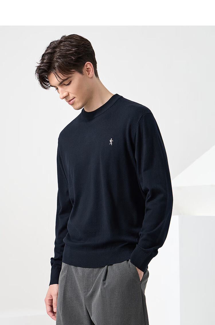 DANCING WOLVES 【Wool】 Autumn Winter Classic Men's Thermal Sweater Round Neck Long Sleeve 306 Brown Size 175 9