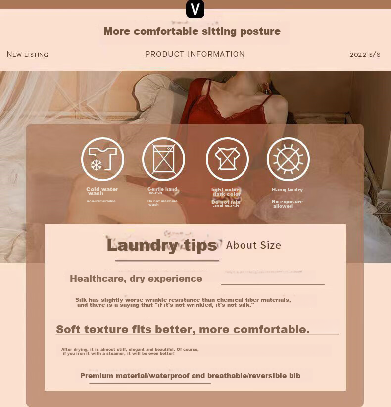 MAOHUO Pure Desire Ice Silk Nightgown for Women, Faux Silk Camisole Sleepwear, High-End Luxury Suspender Lingerie, Loungewear Gift Box 2
