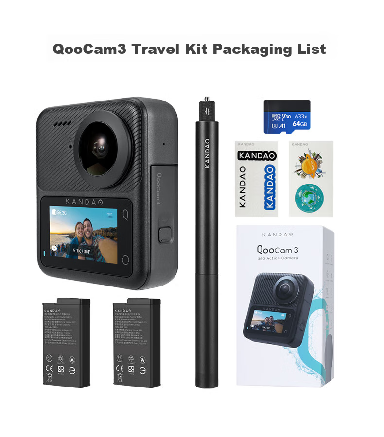KanDao Sees QooCam3 Panoramic Action Camera, 5.7K High-Definition Anti-Shake Waterproof Action Camera for Vlogging, Skiing, Diving, Outdoor Activities, And Motorcycle Riding 42