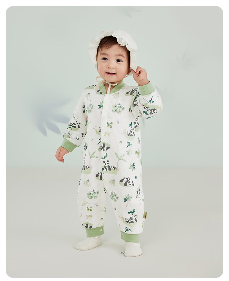 WELLBER Baby Romper for Boys And Girls, Infant Onesie Bodysuit Newborn Coverall Spring 2025 Panda 73cm 10