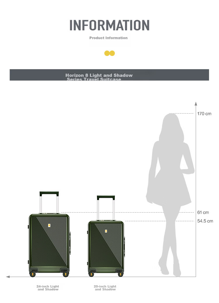 LEVEL8 Luggage Trolley Suitcase, Carry-On Case, 20-Inch, for Men And Women Students, Fashionable Light And Shadow Series Travel Case 13