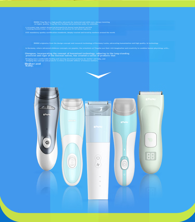 Enssu Children's Hair Clipper Set with Baby Bangs Trimmer, Straight Trimmer, Tooth Trimmer, Thin Hair Trimmer, Scissors And Comb Set ES2109 9