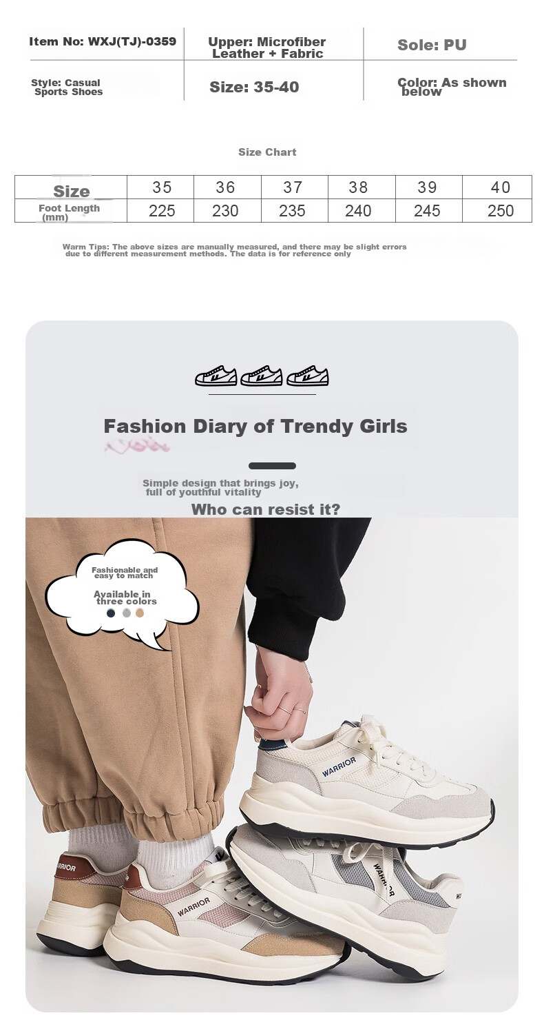 Huili Women's Sneakers, Thick-Soled Versatile Dad Shoes, Trendy Low-Top Casual Shoes for Women-0359 White-Gray 36 4
