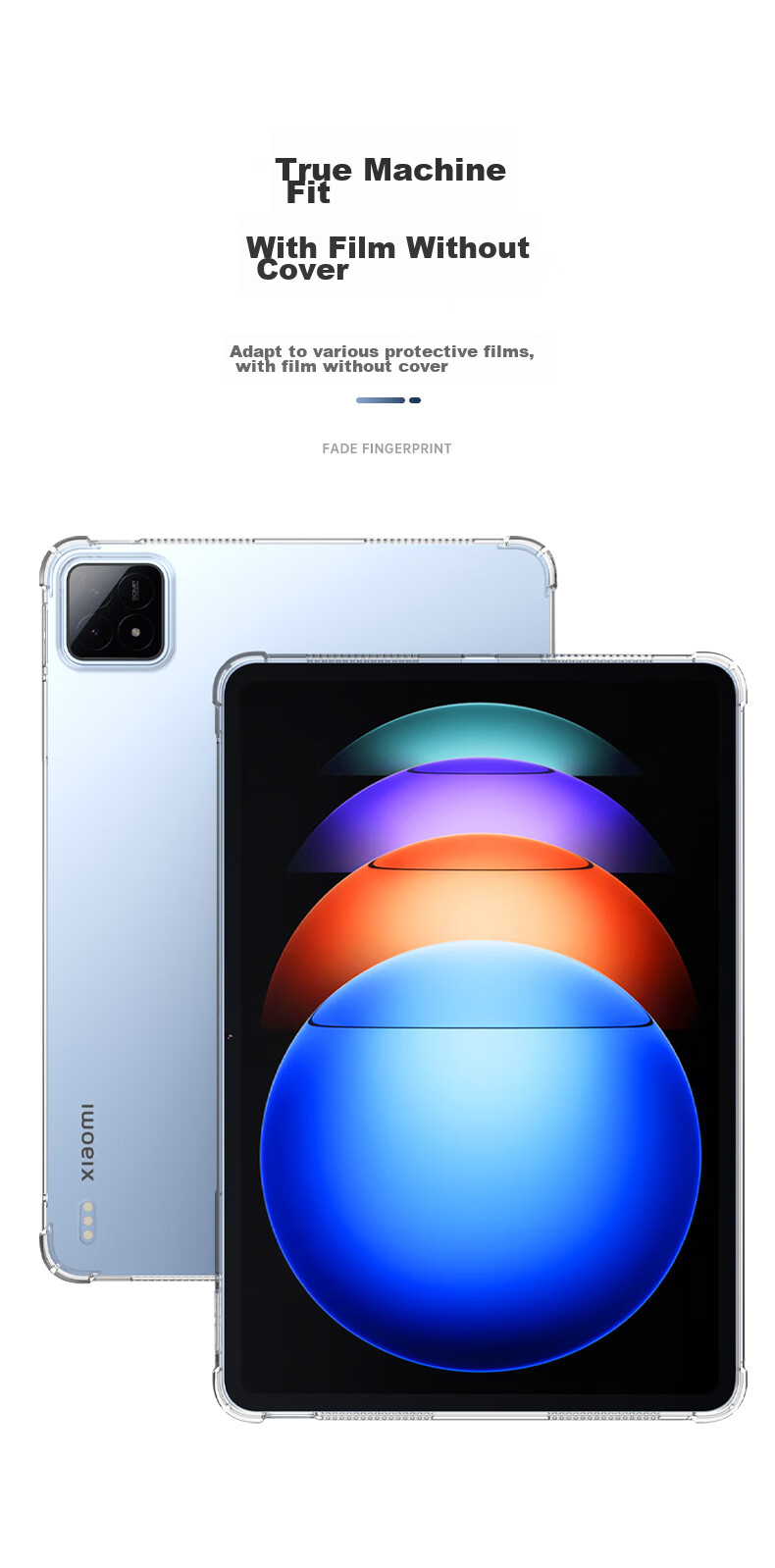 BIAZE Compatible with 2024 Xiaomi Pad 6s Pro 12.4-Inch Protective Case, Xiaomi Tablet Protective Cover, TPU Transparent Shockproof Outer Back Shell for Xiaomi Device PB501 4