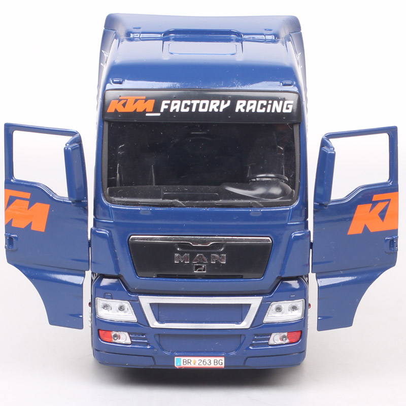 头车模型斯堪尼亚货车卡车头拖车头运输车头玩具收藏送礼 蓝色仅车头