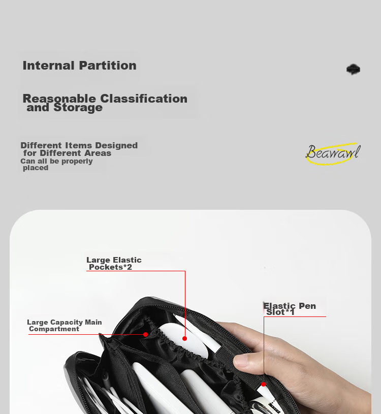 Right Away Digital Storage Pouch, Mouse Charger, Computer Power Supply Cable, Travel Portable Electronic Device And Phone Accessory Bag 11