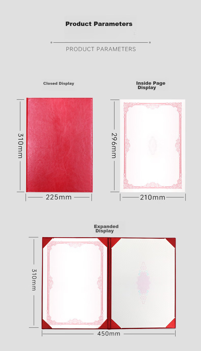 Befon Speech Folder, Recitation Folder, Red File Folder, Signing Ceremony Booklet, Host Folder, Toast Folder, Lecture Folder, A4 Blank Leather Cover 1433 6