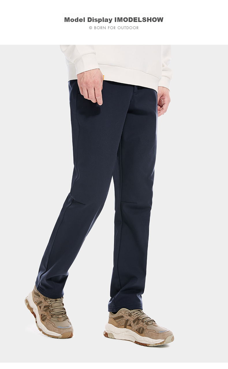 CAMEL Outdoor (CAMEL) Men's Soft Shell Pants, Warm Fleece-Lined Trousers, Windproof And Water-Resistant Hiking Pants A1W2VV125 7