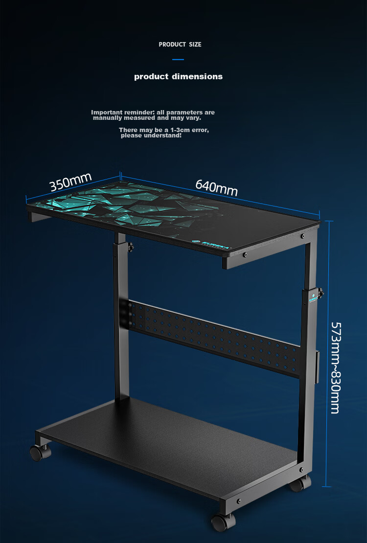 PSEAT Mobile Computer Stand, Multi-Layer Tray Rack for Desktop Computers, Printer Stand, Walnut Color 13