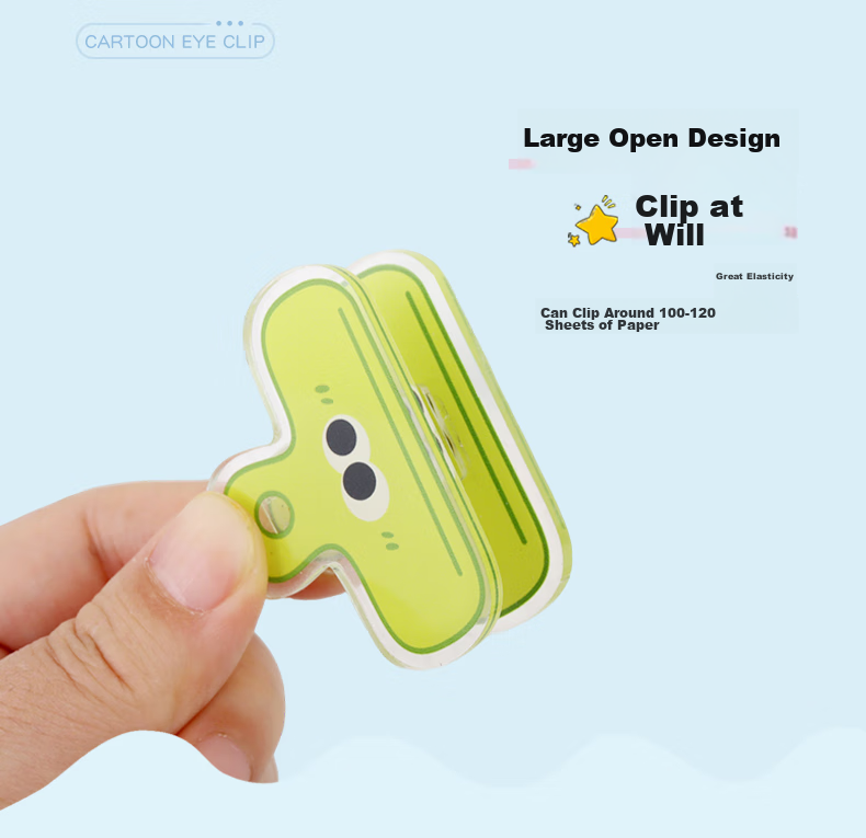 Touch Fish Long Tail Clip, Office Supplies, File And Book Dual-Use, PP Material, Strong Grip, Plastic Material, 3-Pack, Cute Cartoon PP Clips 5