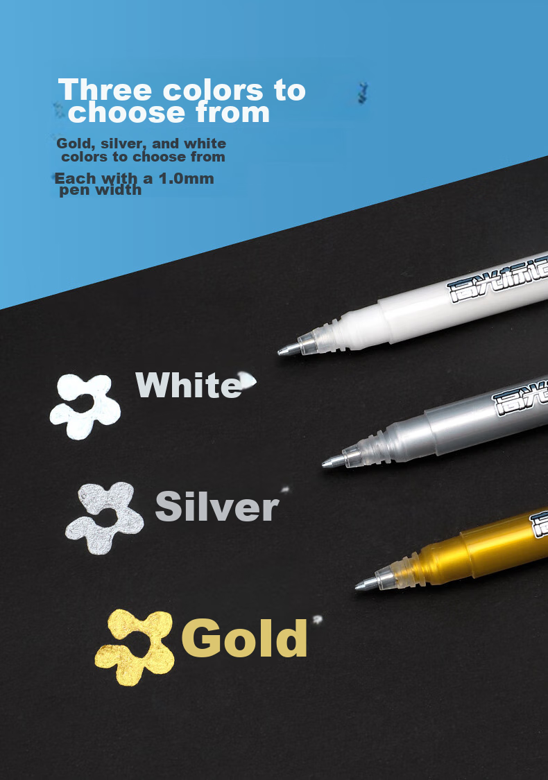 BAOKE PC3538 Gold Highlighter Pen 1.0mm Gel Pen Marker Pen Journaling Pen Water-Based Pen Signing Pen, 12 Pcs/box 5