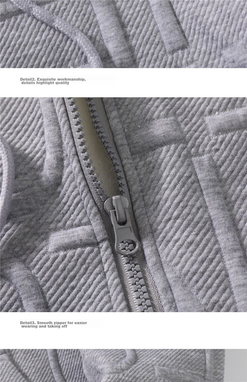 I'M DAVID Men's Autumn And Winter Jacket, Korean Style, Fleece-Lined, Thickened, Cold-Resistant, Warm, Loose-Fitting, Hooded Sports Jacket for Men, Gray, Size L 21