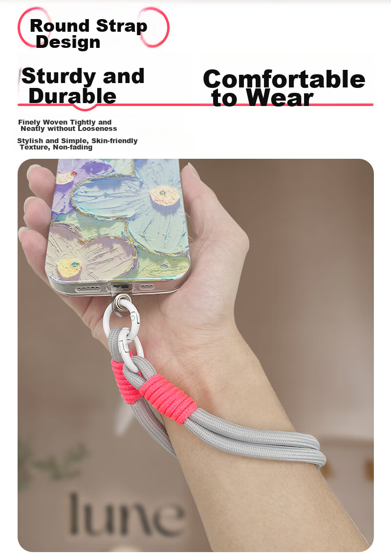 Shihan Phone Accessory Wrist Strap, Short Anti-Loss And Anti-Drop Cord, Phone Chain, Phone Case Wrist Strap, Comfortable And Durable High-End Fashion Wrist Short Versatile Phone Case Wrist Strap 2