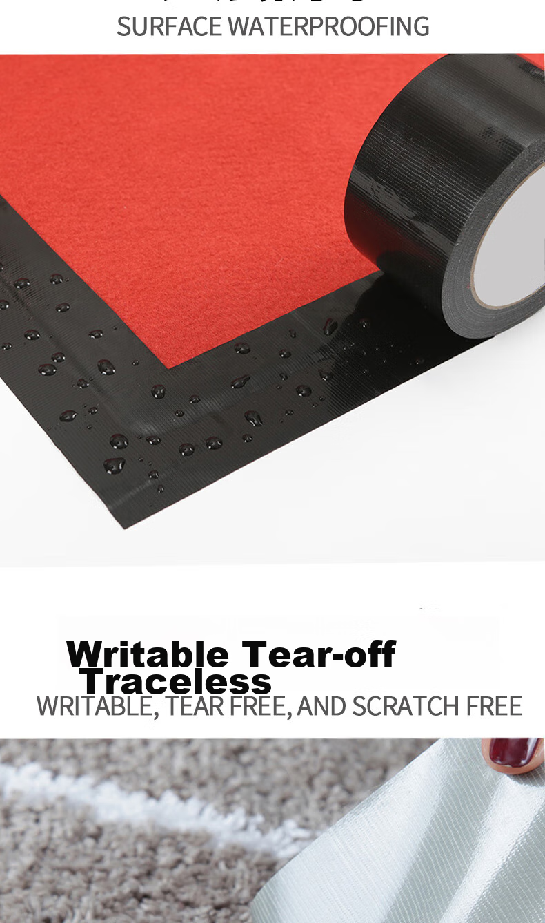 Elifo Colored Cloth-Based Tape, Strong Carpet Tape, Floor Red Carpet, Colorful Adhesive Tape, Heavy-Duty Tape, Floor Sealing Edge, Stage Curtain, Advertising Cloth, Adhesive Sticker, Can Be Hand-Torn, Waterproof And Wear-Resistant 6