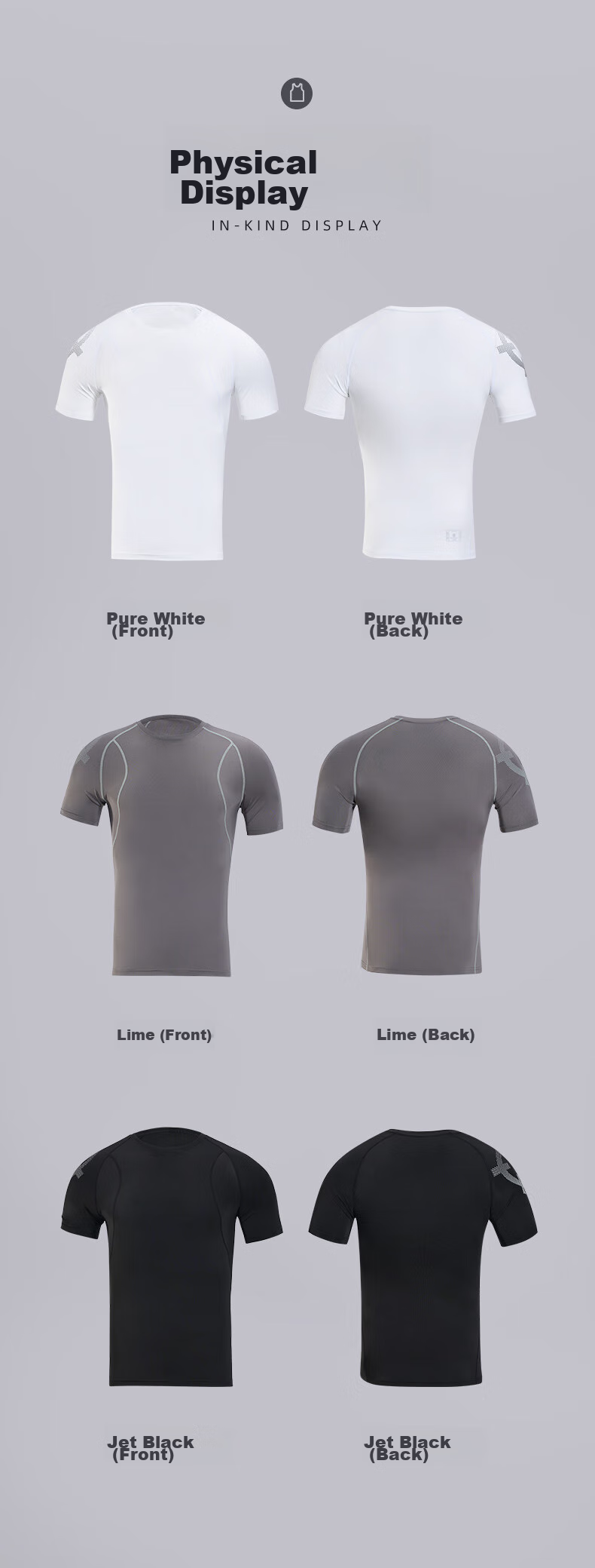 RIGORER Men's Fitness Short-Sleeve Quick-Dry Sports Top, Basketball Training Sweat-Wicking Compression Shirt, Pure White, Size S 12