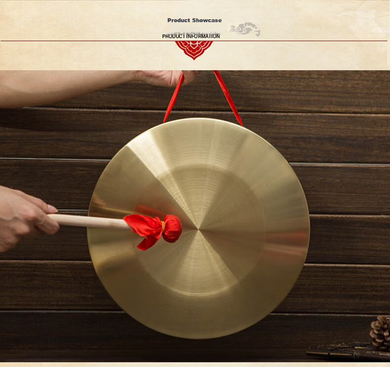 RANGE Tongluo Opening Gong, Three-Quarter Gong, Prop Instrument, Large Gong, Flood Warning Gong, Festive Gong, Drum Instrument, Musical Instrument, 15CM 12