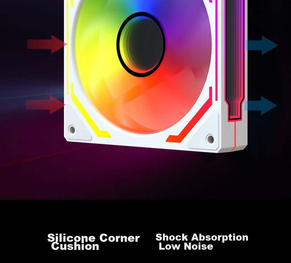 GALAX Dream Mirror PRO 2nd Gen 12cm Case Fan White Reverse (ARGB Sync/PWM Smart Control/Silicone Dampers/Low Noise/Chainable) 8