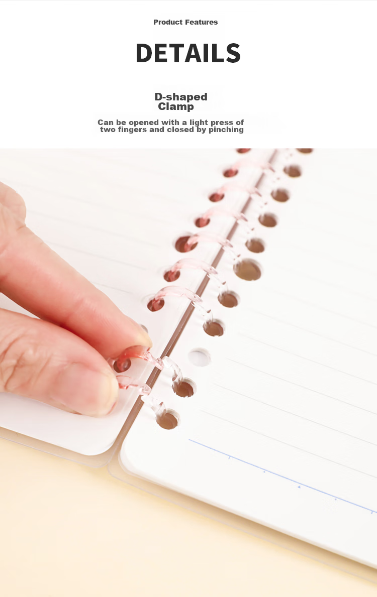 KOKUYO Pastel Cookie Soft Light Smart Ring+ Ultra-Thin Portable A5 Loose-Leaf Notebook for Students, 20 Sheets, Pink, WSG-RUYP52P 3