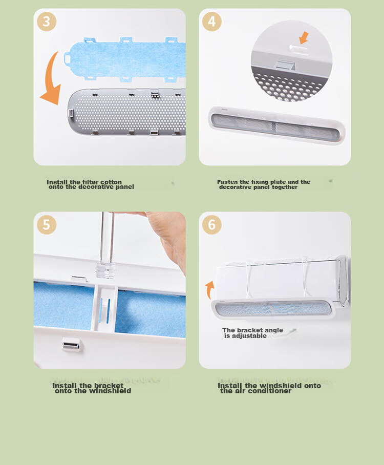 Ecoco Air Conditioner Wind Shield No-Installation Anti-Direct Blow Maternity Cold Air Outlet Hanging Deflector Panel 20
