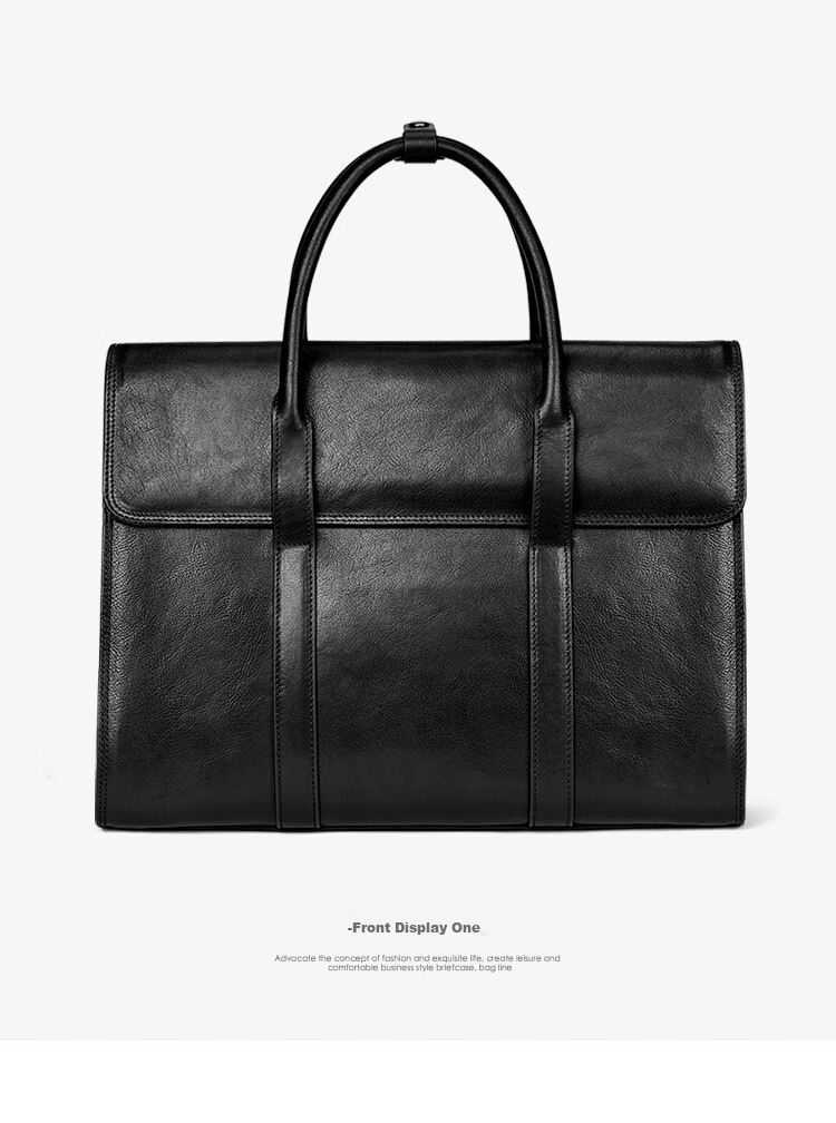 Pabojoe Business Briefcase, Men's Top-Grain Leather Handbag, Horizontal Style Large Capacity Laptop Bag for Men, Valentine's Day Gift 10