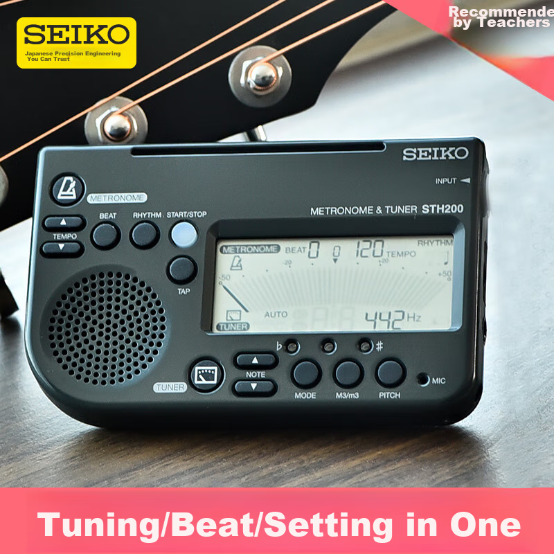 SEIKO, Japanese, Saito Electronic Metronome Tuner for Piano Guzheng Guitar And Orchestral Instruments, Universal STH200B