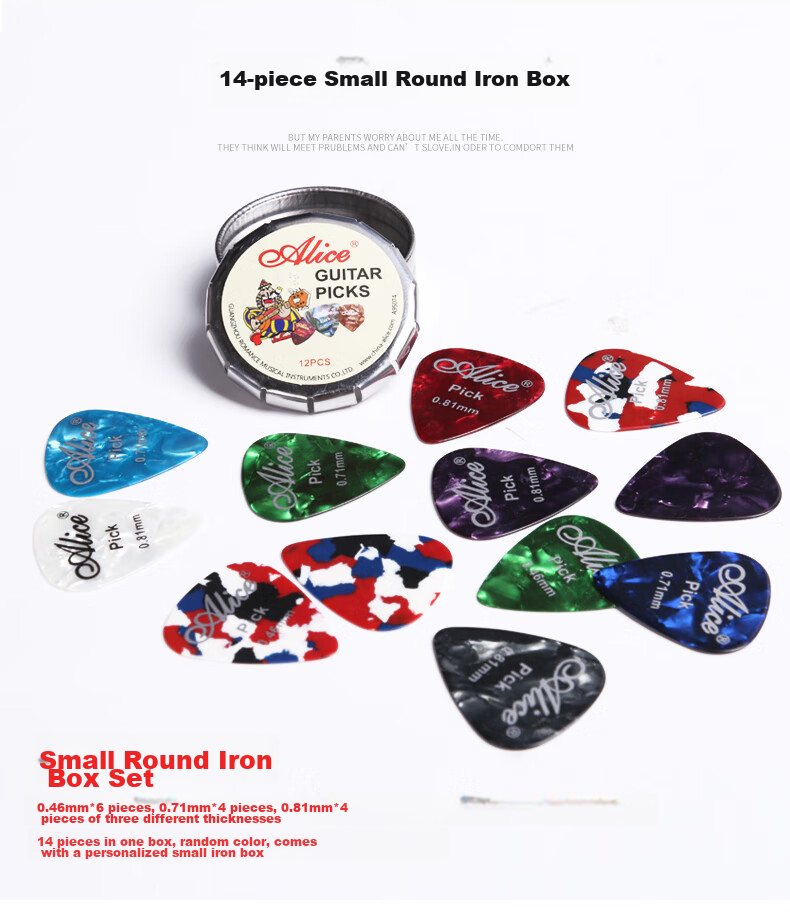 Alice Guitar Picks 0.71 0.81 0.96mm 2pcs Each + Pick Holder Guitar Accessories 8