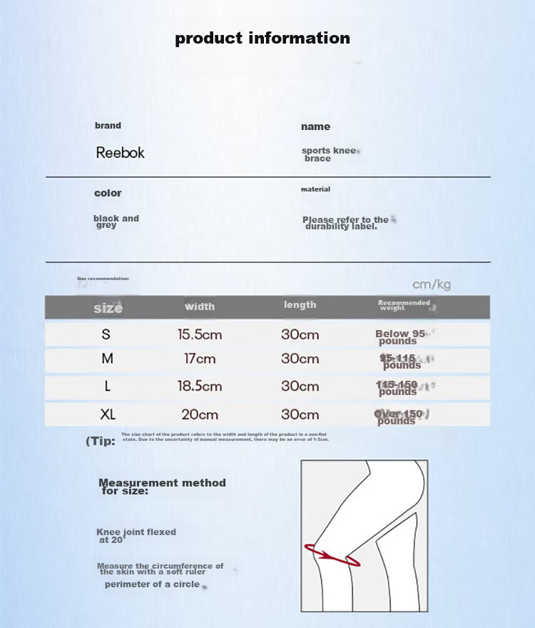 Reebok Knee Brace for Sports, Meniscus Support for Running, Hiking, Basketball, Men And Women, Soccer, Badminton, Fitness Knee Protection, Patella Guard, Size L 10