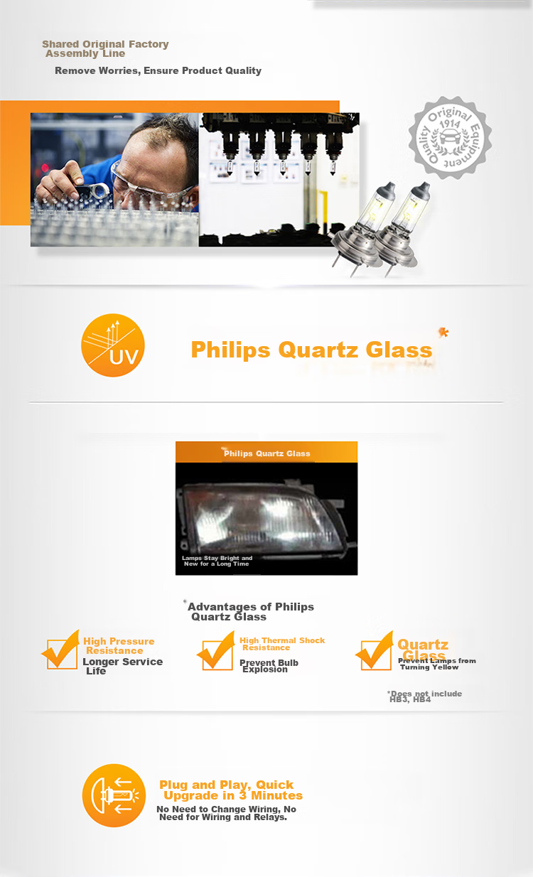 PHILIPS Small Sun Value Quartz Lamp H7-12972PR Car Bulb Headlight Low Beam High Beam Halogen Lamp 5
