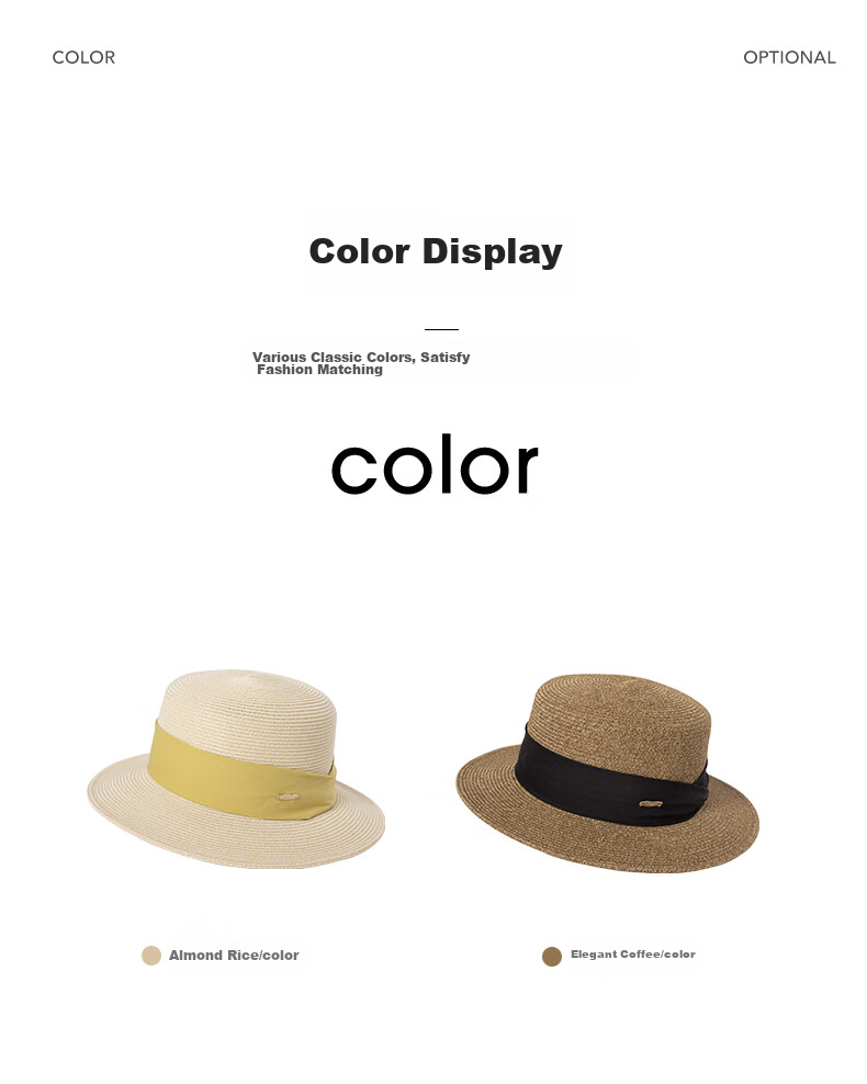 Siggi Straw Hat for Women, Summer Sun Protection UV-Resistant Flat Brim Hat, Sunscreen Cap, Flat Top Hat, Sun Visor, Gift for Wome 7