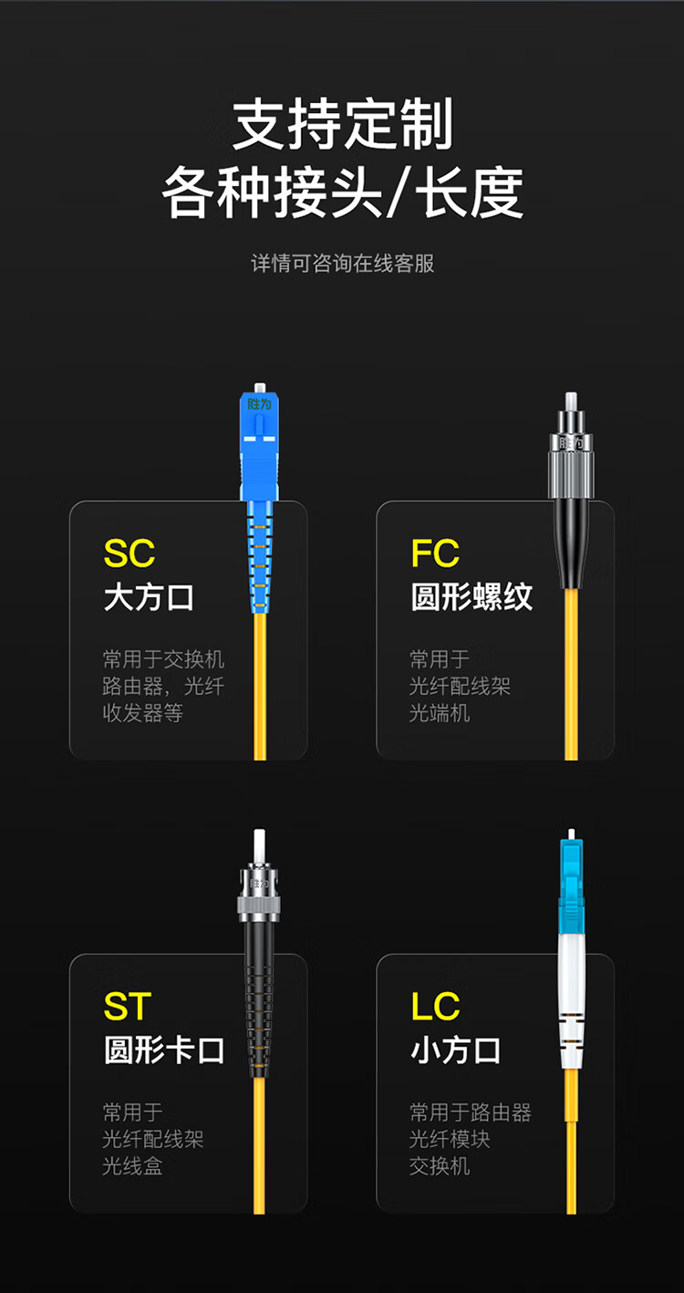 Shengwei Engineering Telecom-Grade Fiber Optic Patch Cable, SC-LC Single-Mode Dual-Core 5 Meters, 9/125 Low Smoke Zero Halogen Environmentally Friendly Outer Sheath, Transceiver Pigtail, FSC-308 2