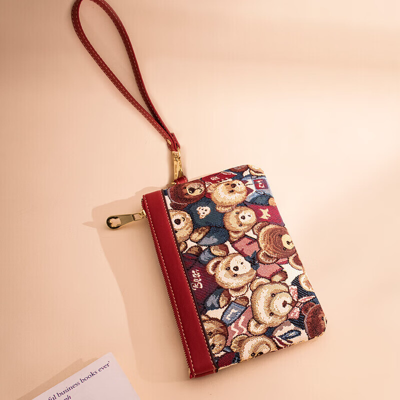 Xiaoxiongyilian Women's Coin Purse, Long Style, Large Capacity, Zipper Phone Bag, Canvas Clutch, Trendy Valentine's Day Gift