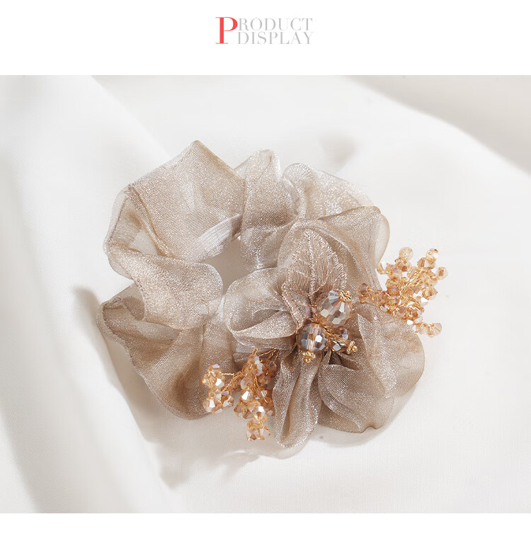 CHIMERA Organza Hair Tie, Back of Head Hair Clip, Hair Flower, Hair Accessory, Hair Barrette, Women's Mid-Autumn Festival Gift 7