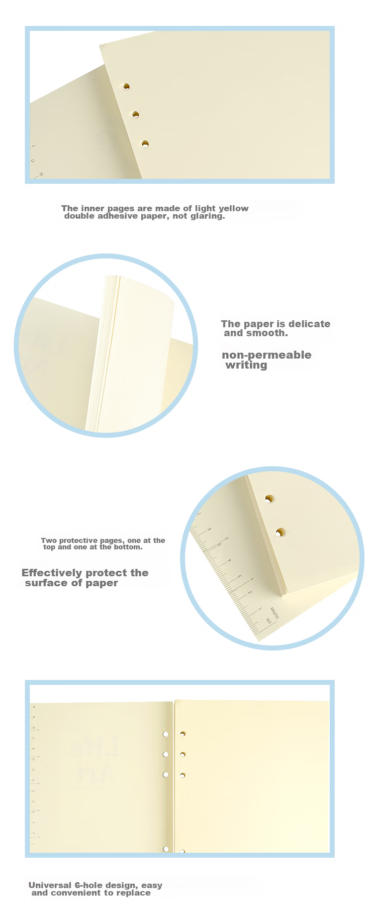 TANGO B5 Loose-Leaf Refill Paper Grid Style, for Postgraduate Exam Review Error Correction Record Grid Journal Process Chart Table, Universal 26-Hole Detachable Replacement Refill, 60 Sheets 7
