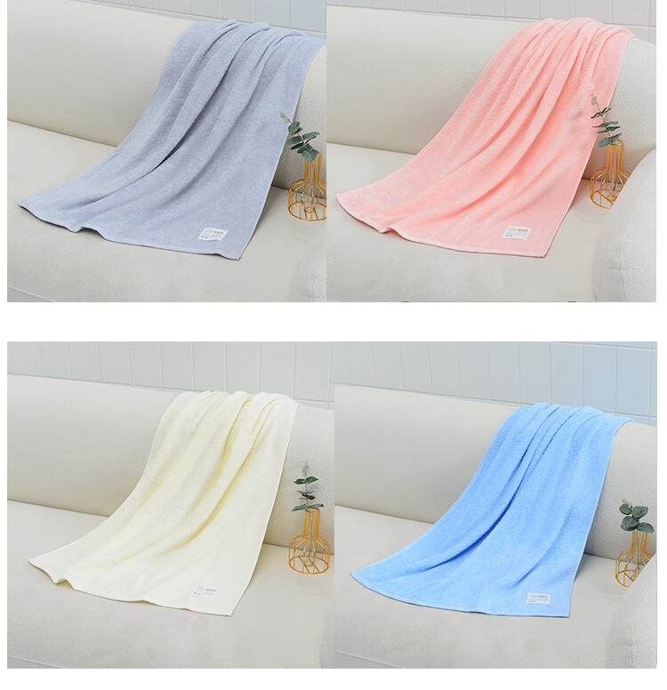 Grace A-Class Antibacterial Cotton Bath Towel Soft Absorbent Unisex Home Use Baby Suitable Single Sports Towel Gray 3