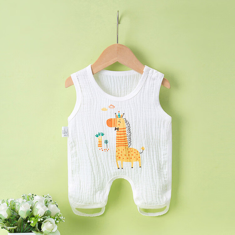 9I9 Baby Belly Cover, Pure Cotton Gauze, Thin Summer Protection for Stomach, Newborn Half-Back Shirt, Baby Belly Wrap with Legs, Sleeping Bag, 2 Pieces A300 16