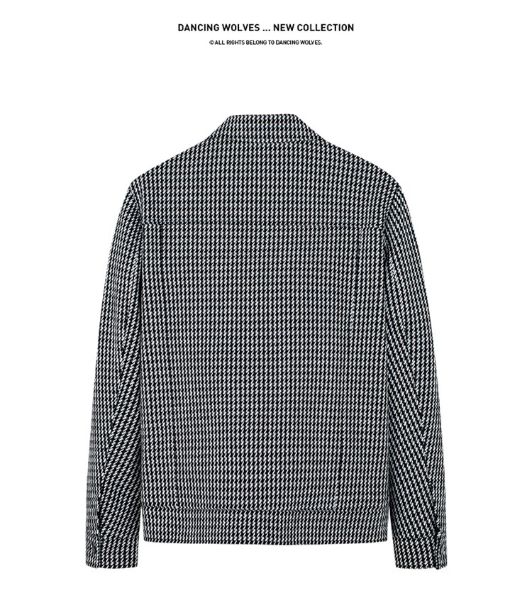 DANCING WOLVES [85% White Duck Down] Versatile Houndstooth Lapel Warm Men's down Jacket 003 Medium Gray S(165) 11
