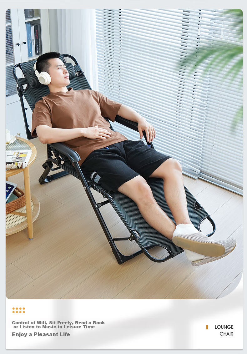 Restar Folding Chair for Office Nap, Hospital Companion Care, Portable Leisure Chair, Lounge Chair with Upgraded Oxford Fabric 4
