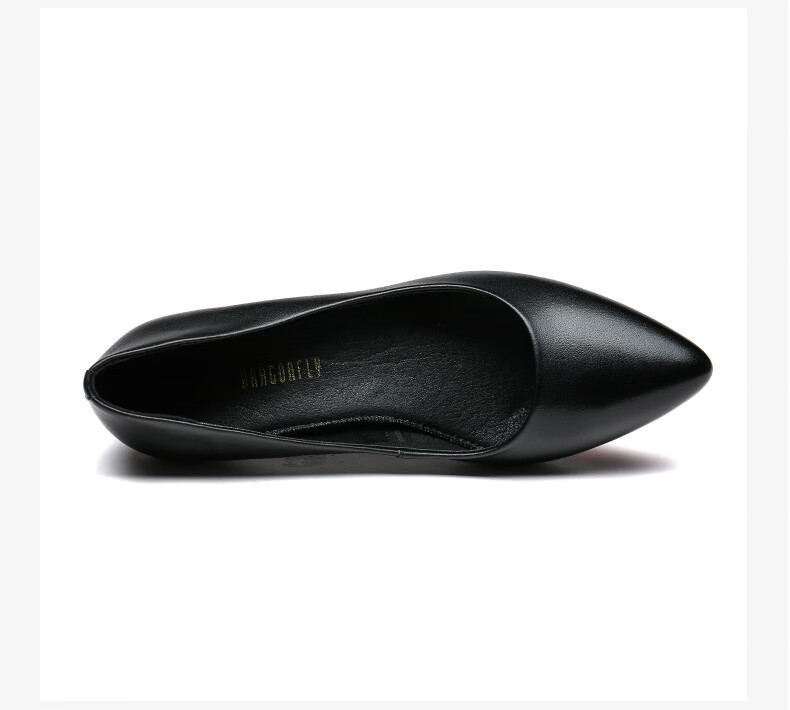 RED DRAGONFLY Official Exam Interview Commuter Leather Shoes, Shallow Mouth Thin Heel Pumps for Women, Formal Pointed High Heels WDB9247, Black, Size 38 8