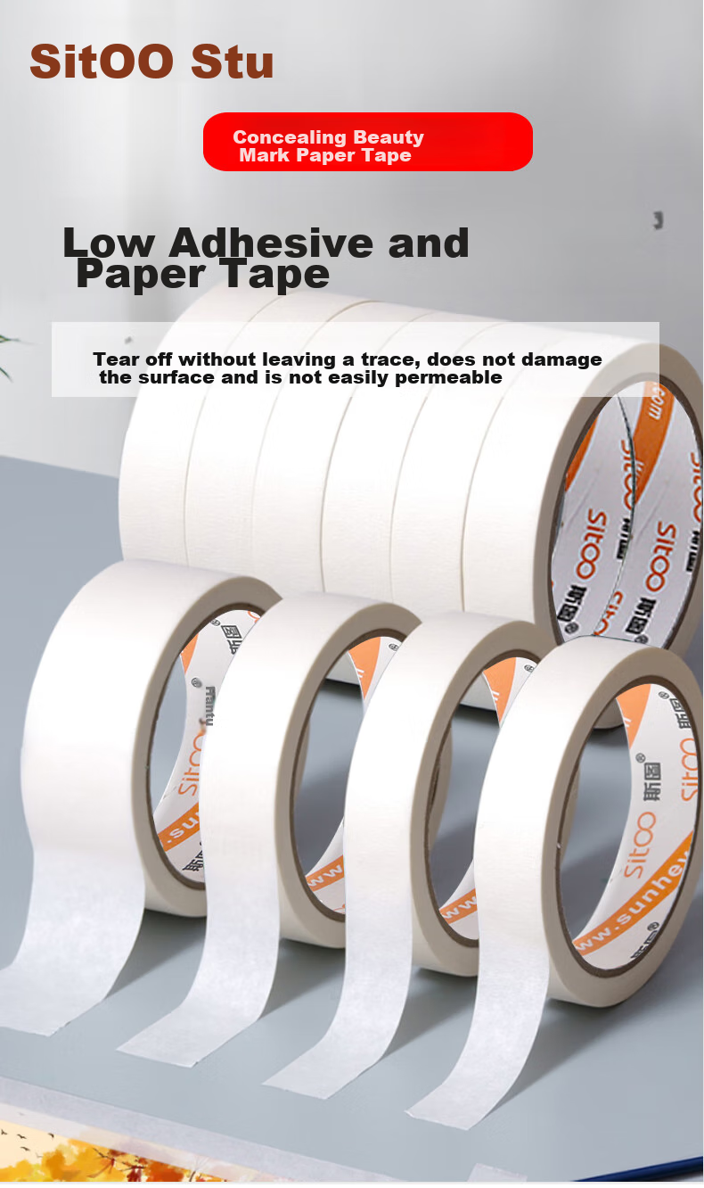 Sitoo Masking Tape And Paper Tape, Dot Painting Tool for Art And Craft Color Separation, Renovation Masking Tape, Paint Protection Sticker, Seamless Adhesive Film, 20mm*20y4 Rolls 1