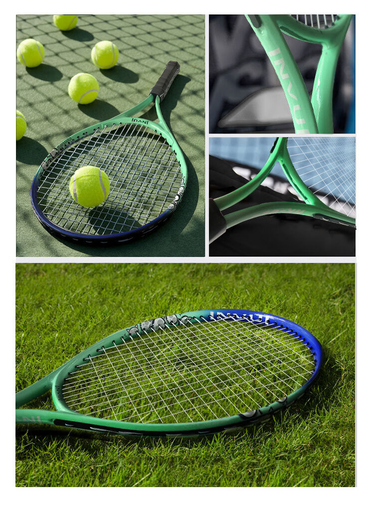 INVUI Children's Tennis Racket for Beginners, 23 Inches, Entry-Level Training Racket with Tennis Training Aid And String 8