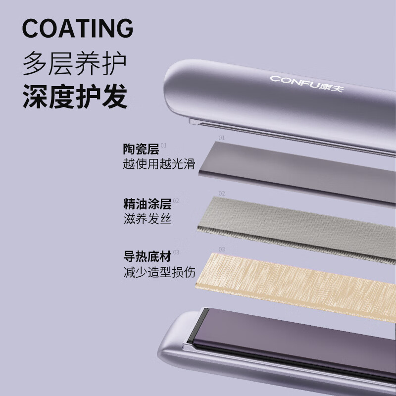 CONFU Ion Flat Iron Hair Straightener and Curling Iron Dual-Use Anti-Scald Bangs Volumizing Hair Styling Tool KF-558