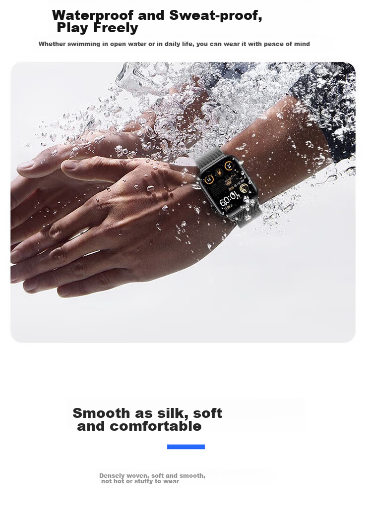 ESCASE Compatible with Huawei Watch Fit5 Strap, Fits4 Pro/fit3 Milanese Loop, Stainless Steel Waterproof Wristband, Magnetic Clasp, Breathable And Comfortable, Black 8