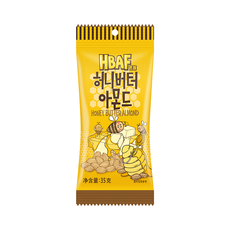 芭蜂蜂蜜黄油扁桃仁35g*5韩国进口汤姆农场干坚果巴旦木杏仁零食