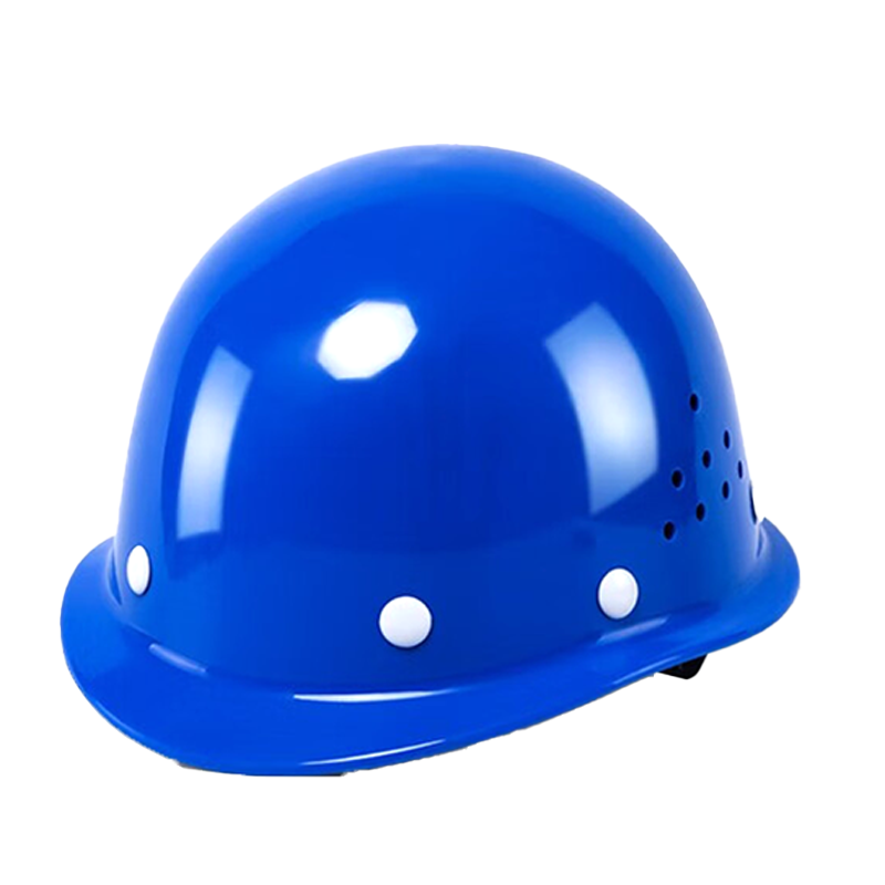 SHOUDUN Fiberglass Safety Helmet High-end Dome Construction Site New National Standard Anti-smash Breathable Blue [No Printing] B30 Fiberglass Round Ventilated Helmet