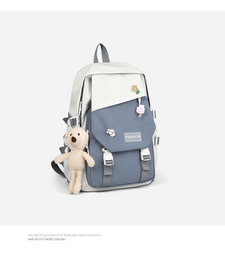 Viney High School Backpack for Middle School Girls, College Students, Primary School Students Grades 4-6 Children Ins Korean Style Backpack 15.6 Inch Laptop Backpack Large Capacity Fashionable Casual Travel Bag High Aesthetic Value Lightweight Stress-Reducing And Load-Reducing Simple Desig 11