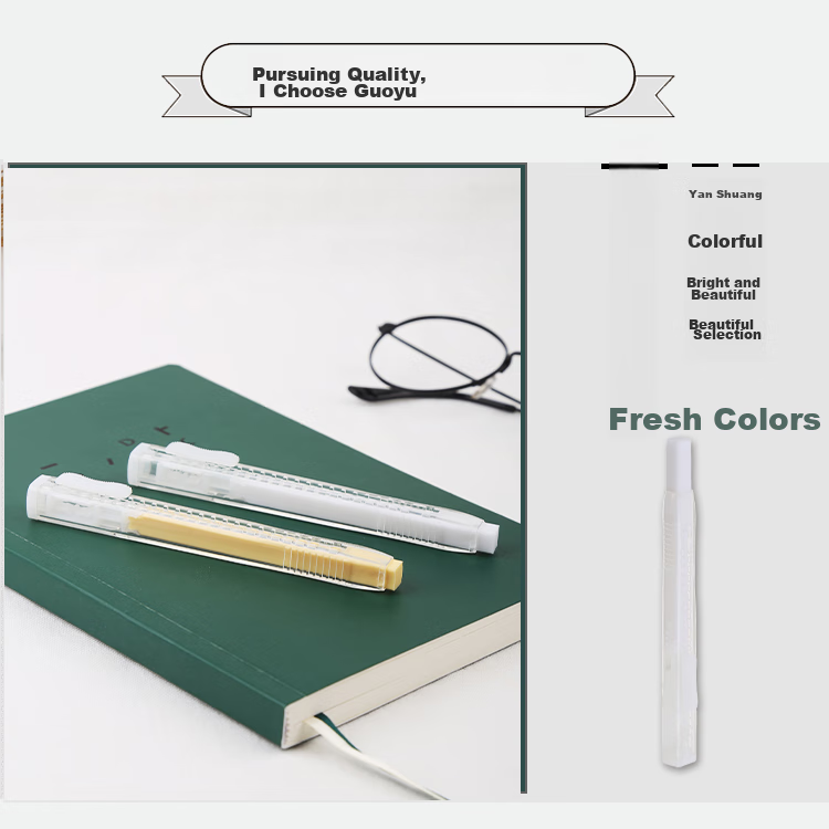 KOKUYO Fine Eraser Pastel Cookie Student Pencil Eraser, Pen Style 13*16*120mm, White, 4 Pieces, WSG-ERCP1T 2